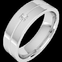 A classic Princess Cut diamond set mens ring in 18ct white gold