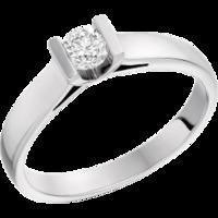 A stylish bar set Round Brilliant Cut solitaire diamond ring in palladium