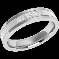 A striking ladies diamond set wedding ring in 18ct white gold