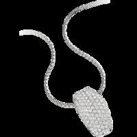 a stunning round brilliant cut pave diamond necklace in 18ct white gol ...