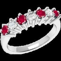 a luxurious round brilliant cut ruby diamond eternity ring in 9ct whit ...