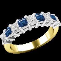 A beautiful sapphire & diamond eternity ring in 18ct yellow & white gold