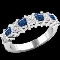 A beautiful sapphire & diamond eternity ring in 18ct white gold