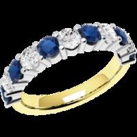 A beautiful Round Brilliant Cut sapphire & diamond eternity ring in 18ct yellow & white gold