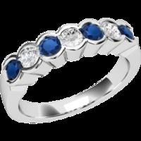 a stylish round brilliant cut sapphire diamond eternity ring in 18ct w ...