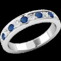 A stunning sapphire & diamond eternity ring in 18ct white gold