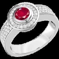 A beautiful ruby & diamond cocktail ring in 18ct white gold