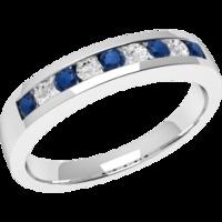 a timeless round brilliant cut sapphire diamond eternity ring in 18ct  ...