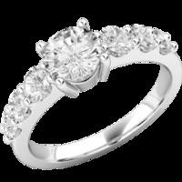 A beautiful Round Brilliant Cut multi-stone diamond ring in 18ct white gold