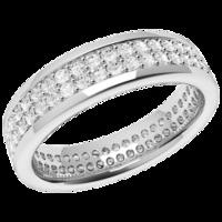 A stunning double row diamond set ladies wedding band in platinum