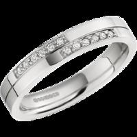 A stylish diamond set ladies wedding ring in 18ct white gold