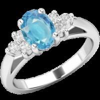 A timeless Aqua & Diamond ring in 18ct white gold
