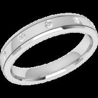 A striking ladies diamond set wedding ring in 18ct white gold