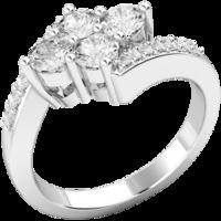 A remarkable Round Brilliant Cut cluster style diamond ring in platinum