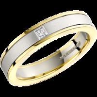 a stylish ladies diamond set wedding ring in 18ct white yellow gold