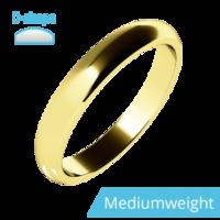 A stylish ladies D shape wedding ring in medium-weight 9ct yellow gold