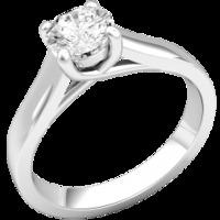 A stylish Round Brilliant Cut solitaire diamond ring in 9ct white gold