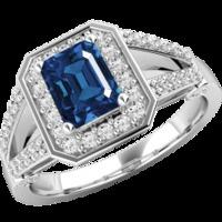 A gorgeous sapphire & diamond cluster style ring in 18ct white gold