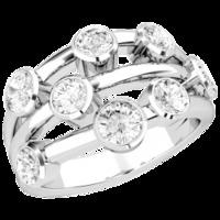 A unique Round Brilliant Cut diamond dress ring in 18ct white gold