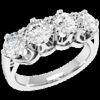 A stunning Round Brilliant Cut four stone diamond ring in platinum