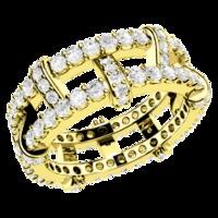 A stunning Round Brilliant Cut diamond set ladies ring in 18ct yellow gold