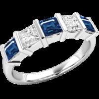 a stunning sapphire diamond eternity ring in 18ct white gold