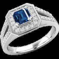 A stunning sapphire & diamond cocktail ring in 18ct white gold