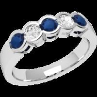 a stylish round brilliant cut sapphire diamond eternity ring in 18ct w ...