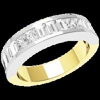 a stylish princess baguette cut diamond set ladies wedding ring in 18c ...