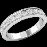 A stunning Round Brilliant Cut diamond eternity ring in palladium