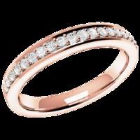 A classic Round Brilliant Cut diamond set ladies wedding ring in 18ct rose gold