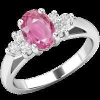 A timeless pink sapphire & diamond ring in 18ct white gold