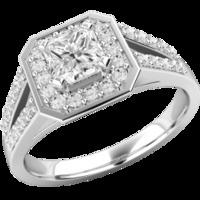 A stunning Princess Cut diamond ring in 18ct white gold