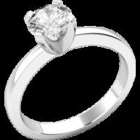 A classic Round Brilliant Cut solitaire diamond ring in palladium