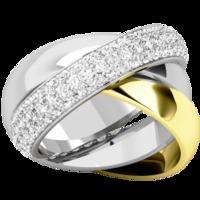 A spectacular ladies 3 band Russian wedding ring in 18ct yellow gold