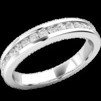 A stunning Round Brilliant Cut diamond set wedding ring in palladium