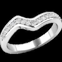 A Round Brilliant Cut diamond set wedding/eternity ring in 18ct white gold