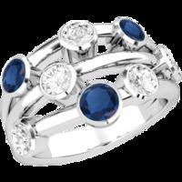 a stunning sapphire diamond cocktail ring in 18ct white gold