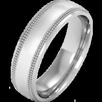 A beautiful mill-grained ladies wedding ring in medium 18ct white gold