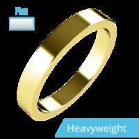 A stunning flat top ladies wedding ring in heavy-weight 9ct yellow gold