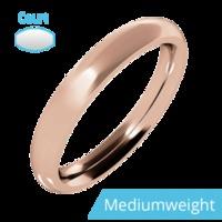 A classic courted ladies wedding ring in medium-weight 9ct rose gold