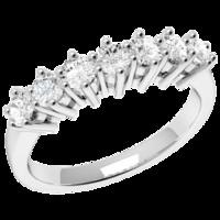 A stylish Round Brilliant Cut multi-stone diamond ring in 9ct white gold