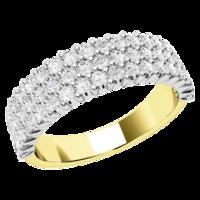a dazzling round brilliant cut diamond eternity ring in 18ct yellow wh ...