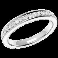 A classic Round Brilliant Cut diamond set ladies wedding ring in palladium