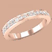 A stylish Round Brilliant Cut diamond set wedding ring in 18ct rose gold