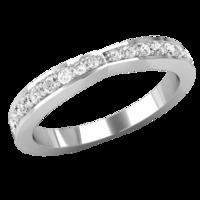A stylish Round Brilliant Cut diamond set wedding ring in 9ct white gold