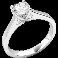 A classic Round Brilliant Cut solitaire diamond ring in platinum