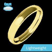 A classic courted ladies wedding ring in light-weight 18ct yellow gold