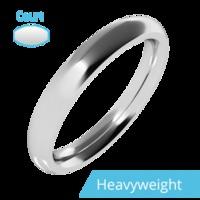 A classic courted ladies wedding ring in heavy-weight 9ct white gold