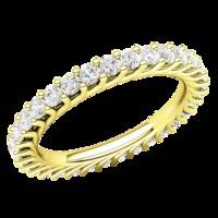 A classic Round Brilliant Cut diamond set ladies eternity/wedding ring in 18ct yellow gold